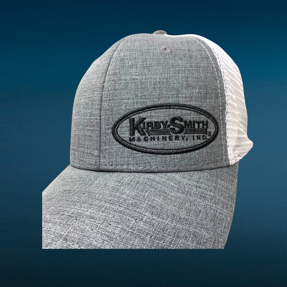 Kirby Smith Machinery Embroidered Trucker Hat Cap Snapback Gray Mesh Back - Picture 3 of 7